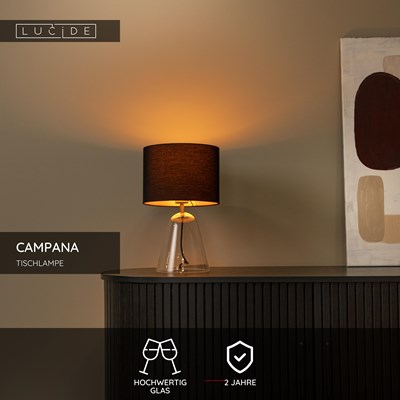 Lucide CAMPANA - Tischlampe - 1xE27 - Transparent